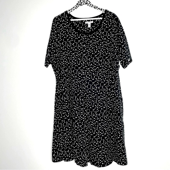 Isaac Mizrahi Live QVC Women’s Black PolkaDot Short Sleeve night dress Size 2X - Picture 3 of 9